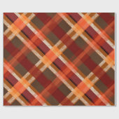 Rustikales Rot Orange Ernte Erde Karomuster Geschenkpapier (Flach)