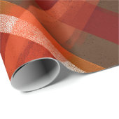Rustikales Rot Orange Ernte Erde Karomuster Geschenkpapier (Rolleneckpunkt)
