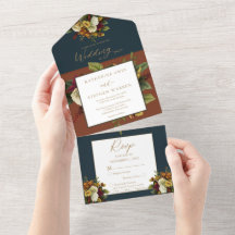 Rustikales Rot | Orange Floral Bouquet Aquamarin W