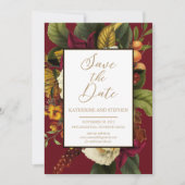Rustikales Rot | Orange Floral Bouquet Save the Da Date (Vorderseite)