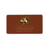 Rustikales Rot | Orange Floral Bouquet UAWG Addres Adressaufkleber (Vorne)