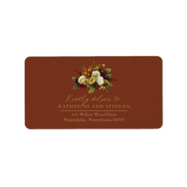 Rustikales Rot | Orange Floral Bouquet UAWG Addres Adressaufkleber