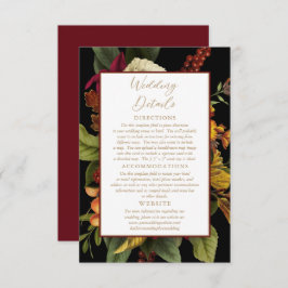 Rustikales Rot | Orange Floral Bouquet Wedding Det Begleitkarte