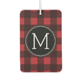 Rustikales Rot-Schwarz-Buffalo-Kariertes Muster Mo Autolufterfrischer (Vorderseite)