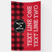 Rustikales Rot-Schwarz-Buffalo-Kariertes Muster Mo Banner (Vertikal)