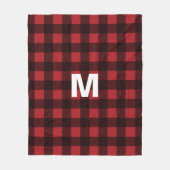 Rustikales Rot-Schwarz-Buffalo-Kariertes Muster Mo Fleecedecke (Vorderseite)