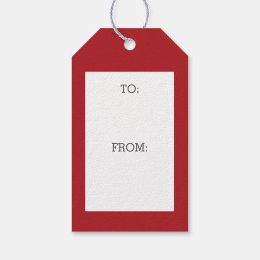 Rustikales Rot-Schwarz-Buffalo-Kariertes Muster Mo Geschenkanhänger (Rückseite)