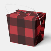 Rustikales Rot-Schwarz-Buffalo-Kariertes Muster Mo Geschenkschachtel (Rückseite)