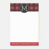 Rustikales Rot-Schwarz-Buffalo-Kariertes Muster Mo Post-it Klebezettel (Vorderseite)