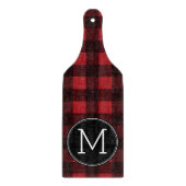 Rustikales Rot-Schwarz-Buffalo-Kariertes Muster Mo Schneidebrett (Vorderseite)