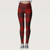 Rustikales Rot-Schwarz-Tartan-Buffalo-Muster Karie Leggings (Vorderseite)