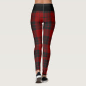 Rustikales Rot-Schwarz-Tartan-Buffalo-Muster Karie Leggings (Rückseite)