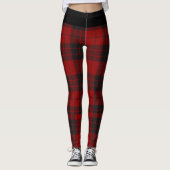 Rustikales Rot-Schwarz-Tartan-Buffalo-Muster Karie Leggings (Vorderseite)
