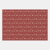 Rustikales Rot-, Tan- und Grünes Weihnachtswackelp Geschenkpapier Set (Vorderseite 3)