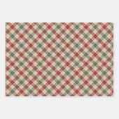 Rustikales Rot-, Tan- und Grünes Weihnachtswackelp Geschenkpapier Set (Vorderseite 2)