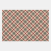 Rustikales Rot-, Tan- und Grünes Weihnachtswackelp Geschenkpapier Set (Vorderseite 2)