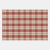 Rustikales Rot-, Tan- und Grünes Weihnachtswackelp Geschenkpapier Set (Vorderseite)