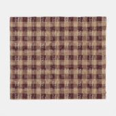 Rustikales Rot und Brown Buffalo Kariert | Weihnac Fleecedecke (Vorderseite (Horizontal))