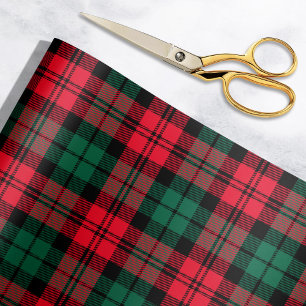 Rustikales Rot und Grün Karo Weihnachtsmuster Geschenkpapier