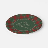 Rustikales Rot und grüner Tartan Karierte Weihnach Pappteller (Schrägansicht)