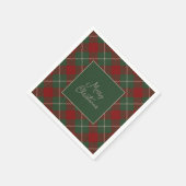 Rustikales Rot und grüner Tartan Karierte Weihnach Serviette (Ecke)