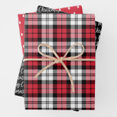 Rustikales Rot und Schwarze Uhr Kariert Frohe Weih Geschenkpapier Set (Beispiel)