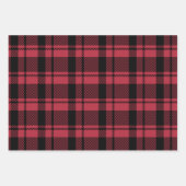 Rustikales Rot und Schwarzer Tartan Kariert Geschenkpapier Set (Vorderseite 3)