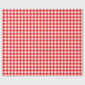Rustikales Rot-Weiß-Gingham-Muster Geschenkpapier (Flach)