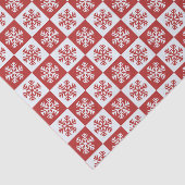 Rustikales Rot-Weiß-Schneeflockenmuster Weihnachte Seidenpapier (Ausschnitt)