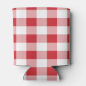 Rustikales Rot-Weißbüffel-Kariertes Muster Dosenkühler (Rückseite)