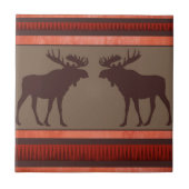 Rustikales rotbraunes Elchmuster Fliese (Vorderseite)