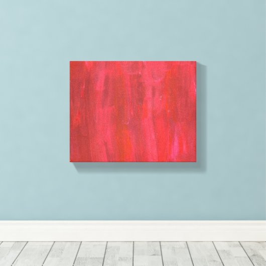 Rustikales Rotes Abstrakt Leinwanddruck (Insitu (Holzboden))