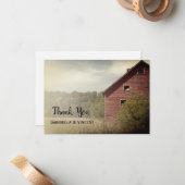 Rustikales Rotes Barnland Hochzeit Danke, Hinweis Mitteilungskarte (Vorderseite/Rückseite Beispiel)