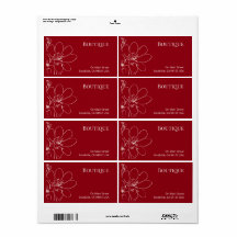 Rustikales rotes Blumenmuster Etikett für kleine U