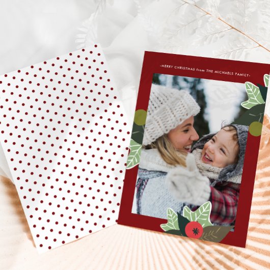 Rustikales Rotes Botanisches Foto Weihnachten