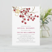 Rustikales Rotes Brautparty Einladung (Stehend Vorderseite)