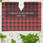 Rustikales Rotes Buffalo Familie Karierter See Geschirrtuch (Gefaltet)