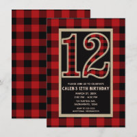 Rustikales Rotes Buffalo Kariert 12. 12. Geburtsta