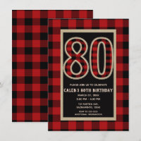 Rustikales Rotes Buffalo Kariert 80. 80 Geburtstag