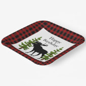 Rustikales Rotes Buffalo Kariert mit Elche Geburts Pappteller (Gewinkelt)