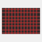 Rustikales Rotes Buffalo Kariert mit Elche Geschenkpapier Set (Vorderseite 2)