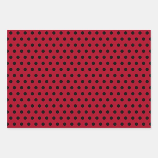 Rustikales Rotes Buffalo Kariert Polka Dots Streif Geschenkpapier Set (Vorderseite 2)