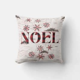 Rustikales Rotes Buffalo Karierte Schneeflocken au Kissen