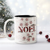 Rustikales Rotes Buffalo Karierte Schneeflocken We Zweifarbige Tasse