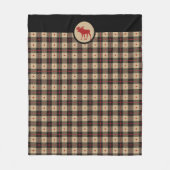 Rustikales Rotes Buffalo Kariertes Muster Elche Fleecedecke (Vorderseite)