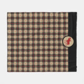 Rustikales Rotes Buffalo Kariertes Muster Elche Fleecedecke (Vorderseite (Horizontal))