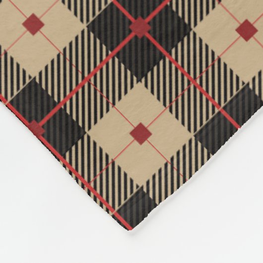 Rustikales Rotes Buffalo Kariertes Muster Elche Fleecedecke (Ecke)