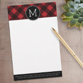 Rustikales rotes Buffalo Kariertes Muster Monogram Briefpapier