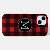 Rustikales rotes Buffalo Kariertes Muster Monogram Case-Mate iPhone Hülle (Rückseite (Horizontal))