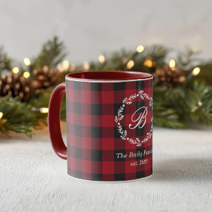 Rustikales Rotes Buffalo Karo Weihnachtsfeiertag M Tasse